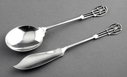 Boxed Silver Butter Knife and Jam Spoon  - Wedding Present